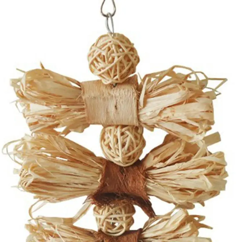 Игрушка для поклевки из ротанга попугай люфы ара африканский серый Маленький