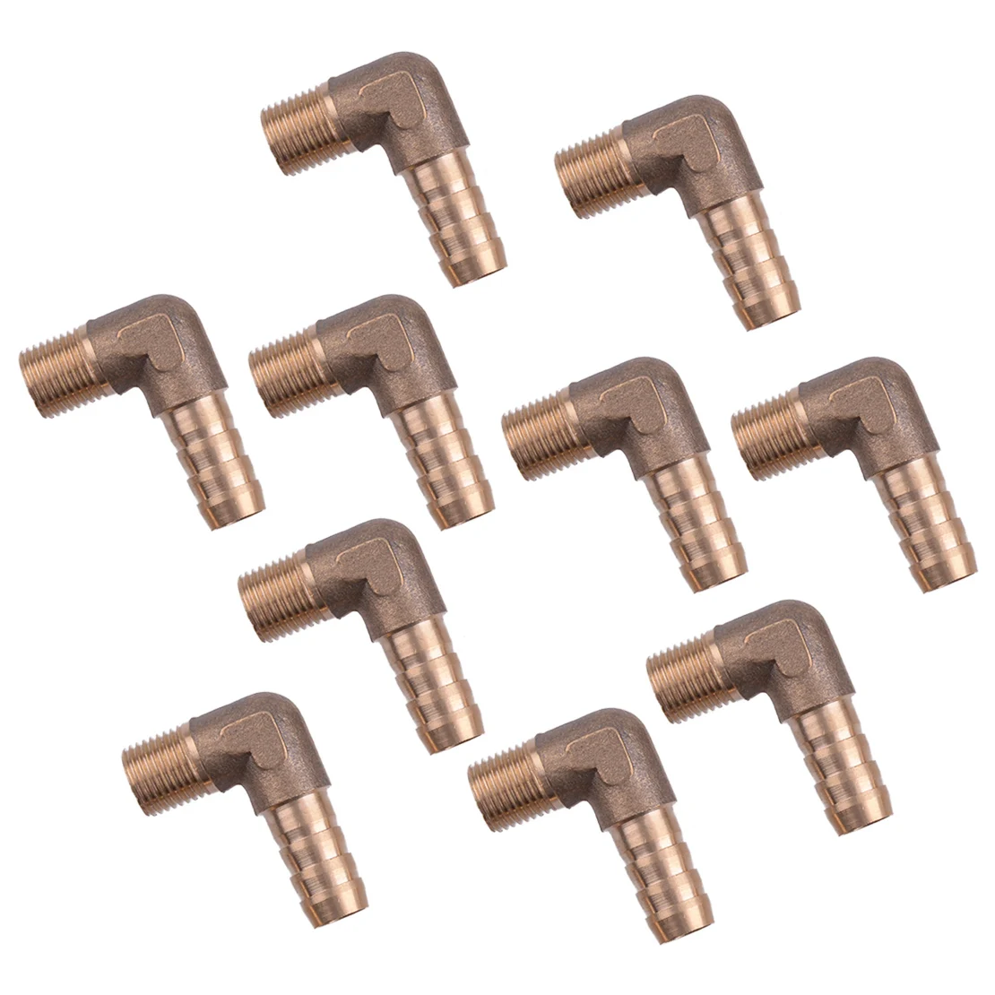 

10pcs/Set Universal Car Auto 1/8" NPT Brass Barb Fitting Male 90 Degrees Elbow 5/16" Hose Barbed Accessories