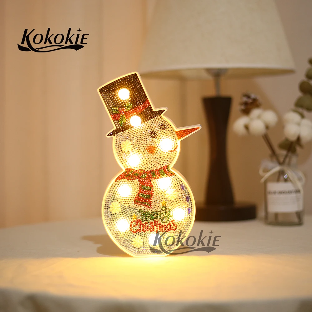 DIY светильник украшение на Рождество стол ночник светодиодный 5d снеговик