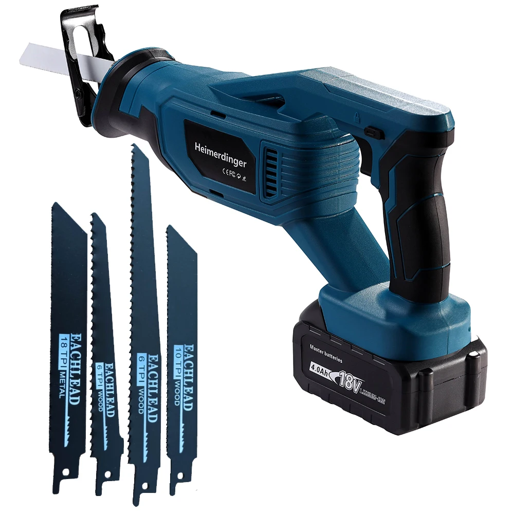 18V Lithium battery reciprocating saw 18v cordless with two 4.0 Ah batteries |