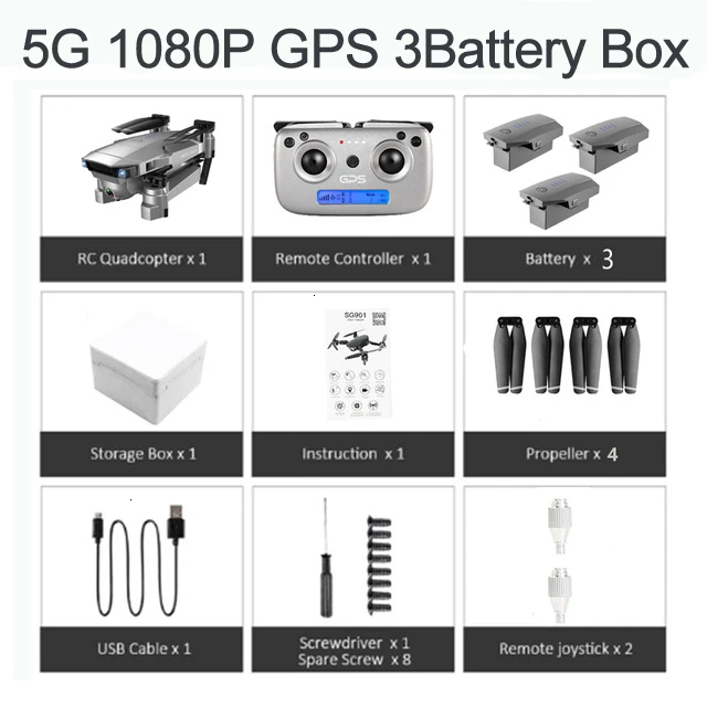 5G 1080P GPS 3B BOX ZLRC SG907 RC gps Дрон с 5G WiFi 90 ° Электрическая регулировка 4K камера следуем за мной Квадрокоптер складной Квадрокоптер VS S167 E520S - Цвет: 5G 1080P GPS 3B BOX