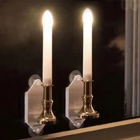 2pcs excellent flameless solar powered candle light window decor portable candle lights energy saving for household