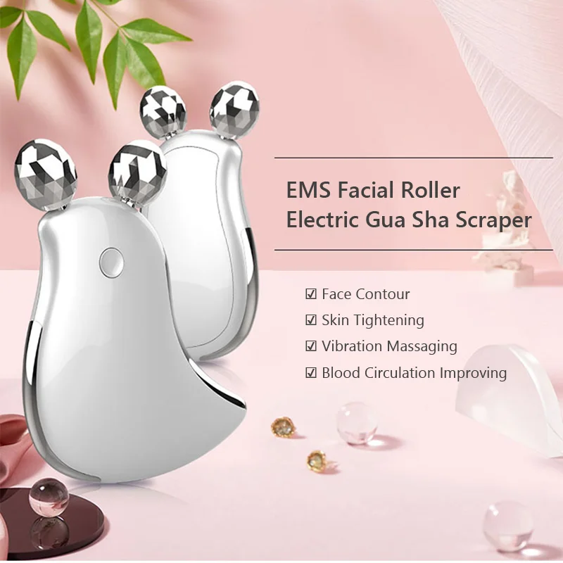 EMS Электрический гуаша скребок микротоковая уход за кожей лица массажер средство