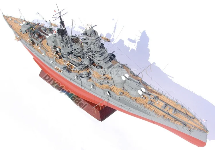Diymymodel-battleship japon&eacute;s birui 1:200, BRICOLAJE, manualidades, Kit de papel, hecho a mano juguete, rompecabezas, regalo, utillaje de pel&iacute;cula-2