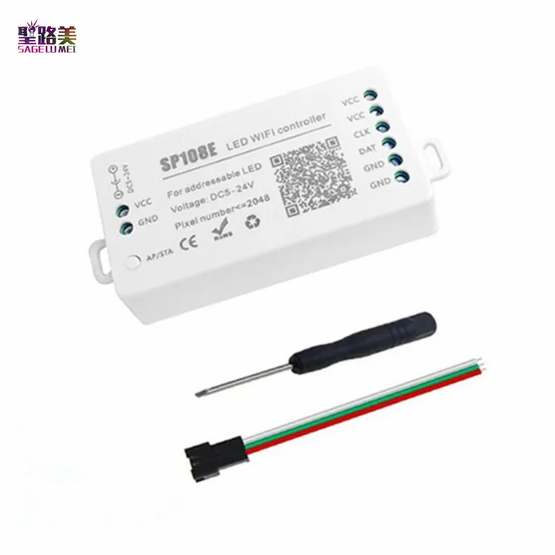 DC 5V 12V 24V SP108E светодиодный SPI pixel WIFI контроллер с помощью приложения для смартфона