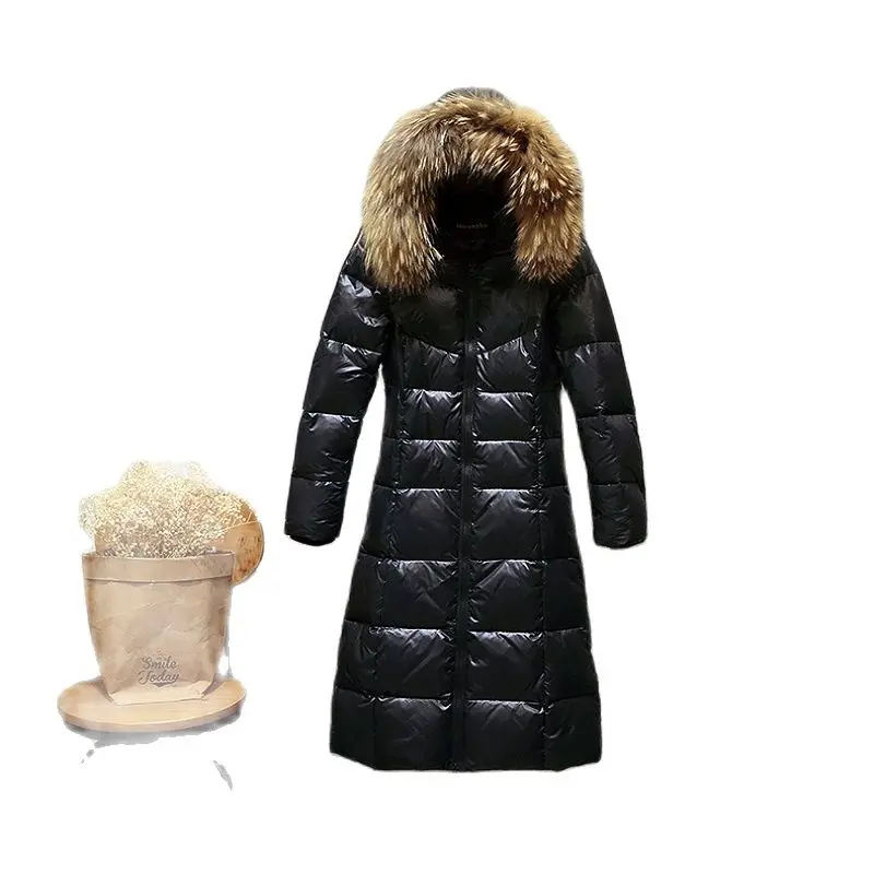 Женский пуховик на белом утином пуху блестящий зимний плиссированный для