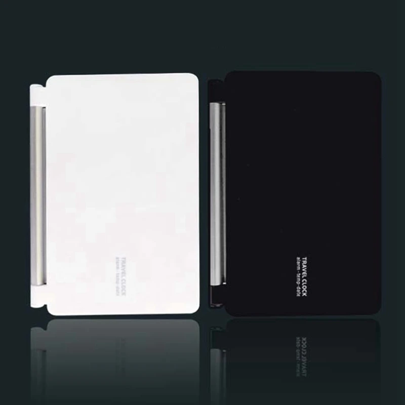 

2Set LCD Digital Large Screen Folding Desk Clock with Digital Mirror LED Temperature USB Bedside Table Travel Clocks