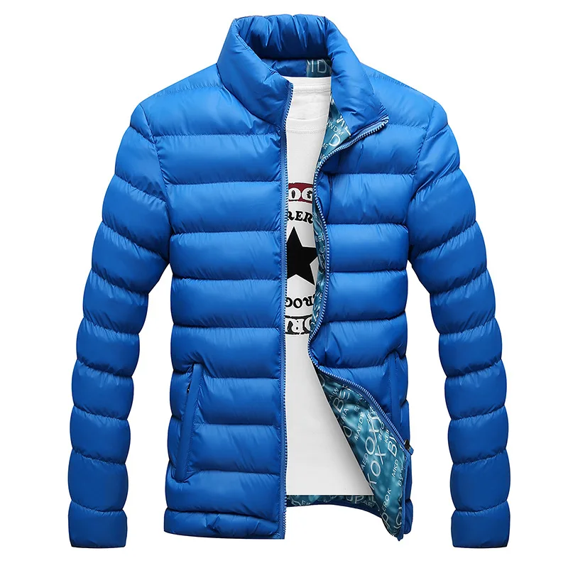 Мужская зимняя куртка, 2021, модные мужские парки с воротником-стойкой, мужские однотонные толстые куртки и пальто, мужские осенние парки J017 от AliExpress WW