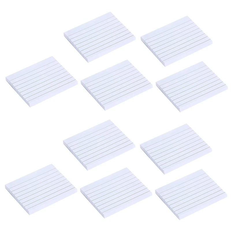 

10PCS Kraft Paper Horizontal Line Sticky Note Tearable Note Book Square Message Memo N Times Sticky Note for Students