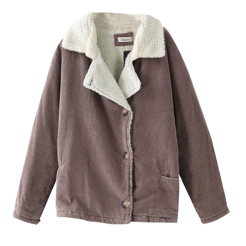 

2020 New Korean Fashion Women's Retro Coat Women's Hot Velvet Coastline Winter Coat Ladies Fleece Thick Short Coat Female