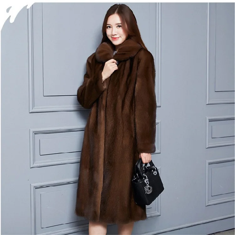 

2021 Autumn Winter New Imitation Fur Coat Mink Women's Long Whole Hooded Harajuku Temperament Fashion Best Furry Minimalism Hot