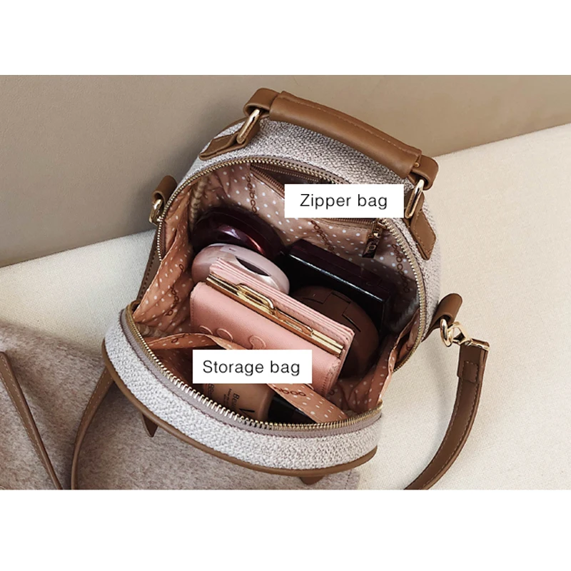 

Fashion Women's Handbags Round bag Luxury Canvas Cute Cat Panda Girls Messenger Bags Designer Crossbody Bag 2021 Shoulder Bag