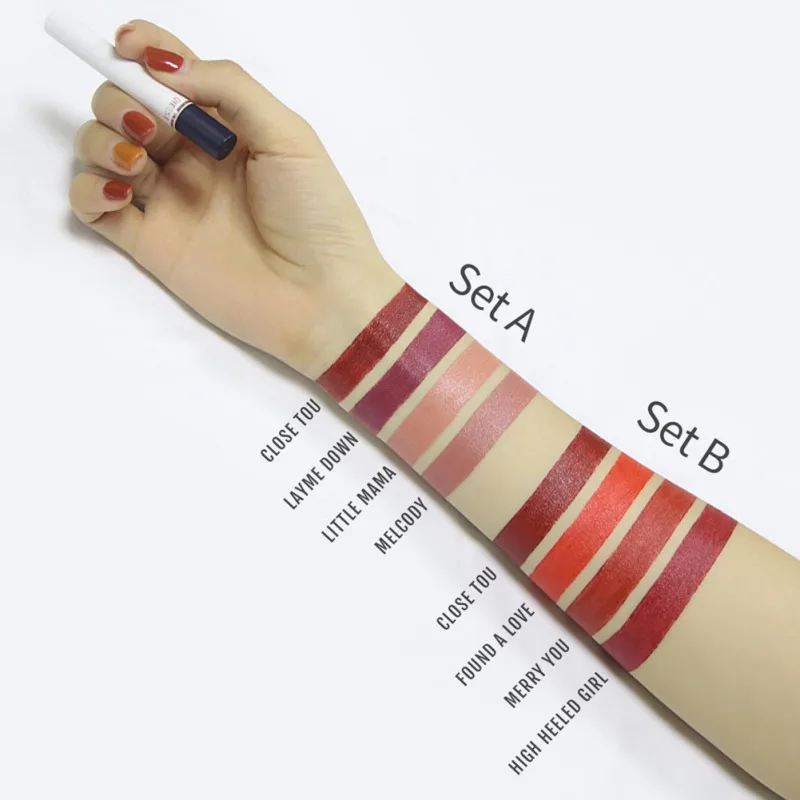 Высокое качество 4 шт. матовая губная помада набор Пигмент губ Макияж трубка