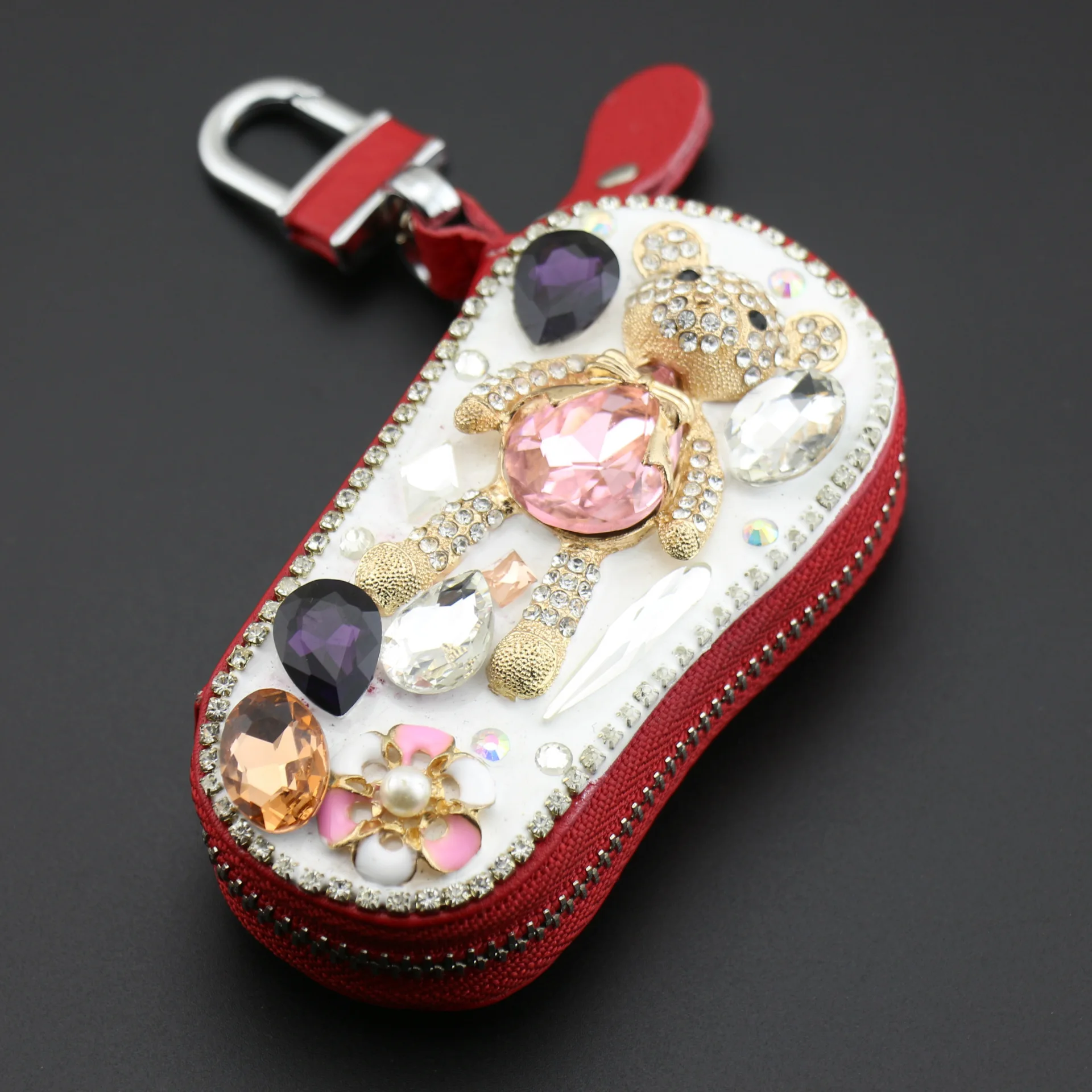 Модный Блестящий Кристалл Стразы брелок Hello Kitty флакон духов Автомобильный ключ сумка высокого класса Дамский Кожаный Автомобильный брелок кошелек