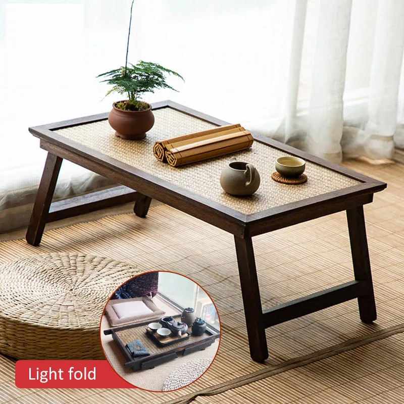 Японский бытовой складной низкий стол эркер маленький чайный столик татами