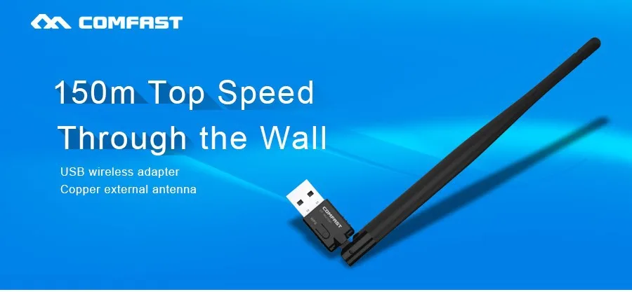 COMFAST CF WU755P 150 Мбит/с мини usb wifi адаптер с WPS одним ключом шифрования RTL8188EUS 5dBi anterna