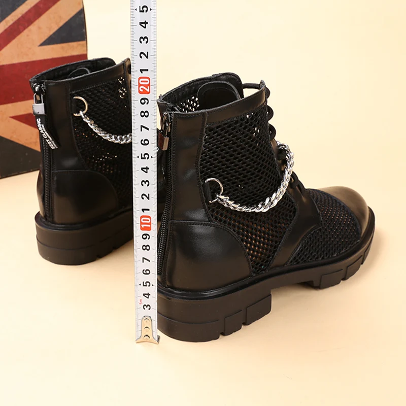 Мужские летние сандалии-гладиаторы с металлической цепочкой дышащие сандалии