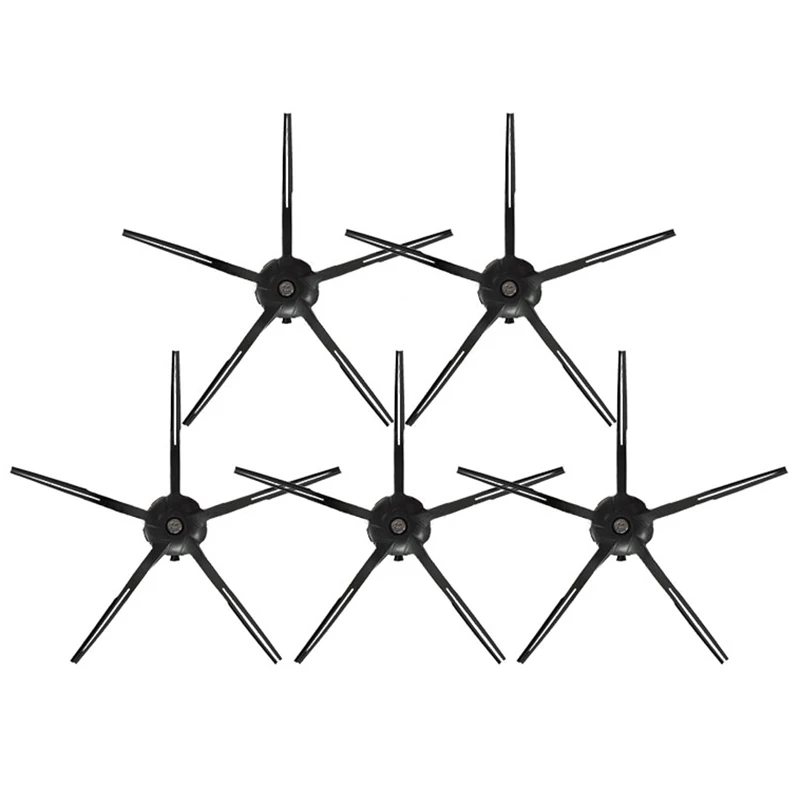 

TOP!-6PCS Spare Kits Cleaning Brush Black Side Brush for Roborock S6 T6 S5 MAX S6 S61 S65 S5 S55