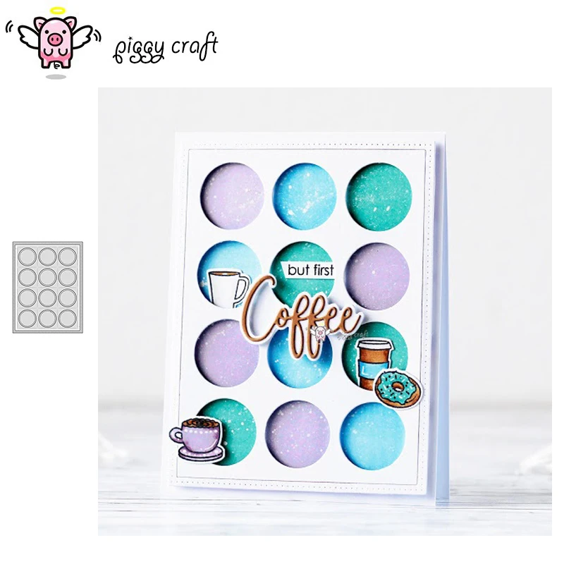 

Piggy Craft metal cutting dies cut die mold Circle hole frame Scrapbook paper craft knife mould blade punch stencils dies