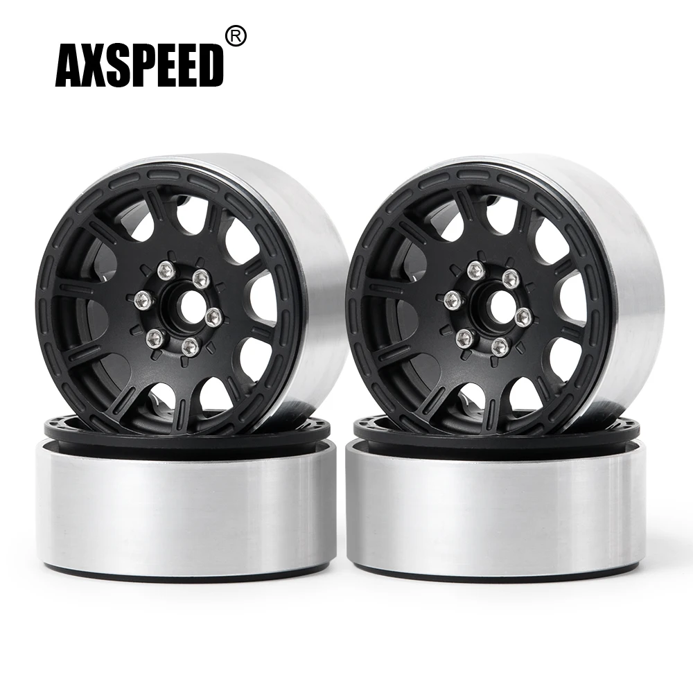 AXSPEED-LLANTAS de rueda Beadlock de Metal de aleaci&oacute;n de 1,9 pulgadas para AXIAL SCX10 D90 CC01 RC Crawler Car, escala 1/10, 1/2/4 piezas-0