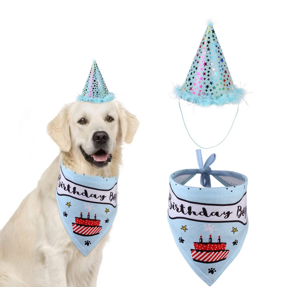 2 шт./компл. домашних животных на день рождения шляпа Корона со слюнявчиком кошек