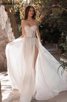 roddrsy spark wedding dress 2021 sweetheart high split bridal gown for women sweep train a line summer