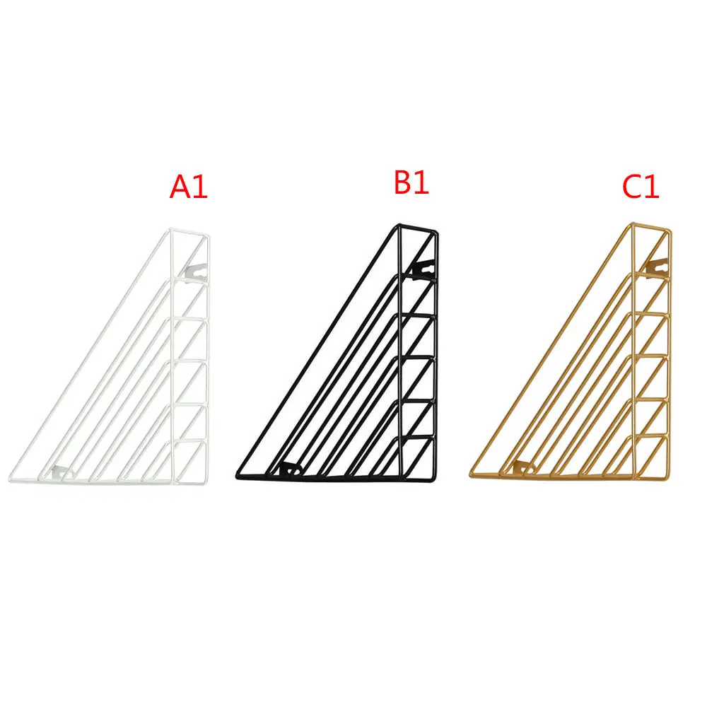 Металлическая треугольная книжная полка Настольный стеллаж для газет и журналов