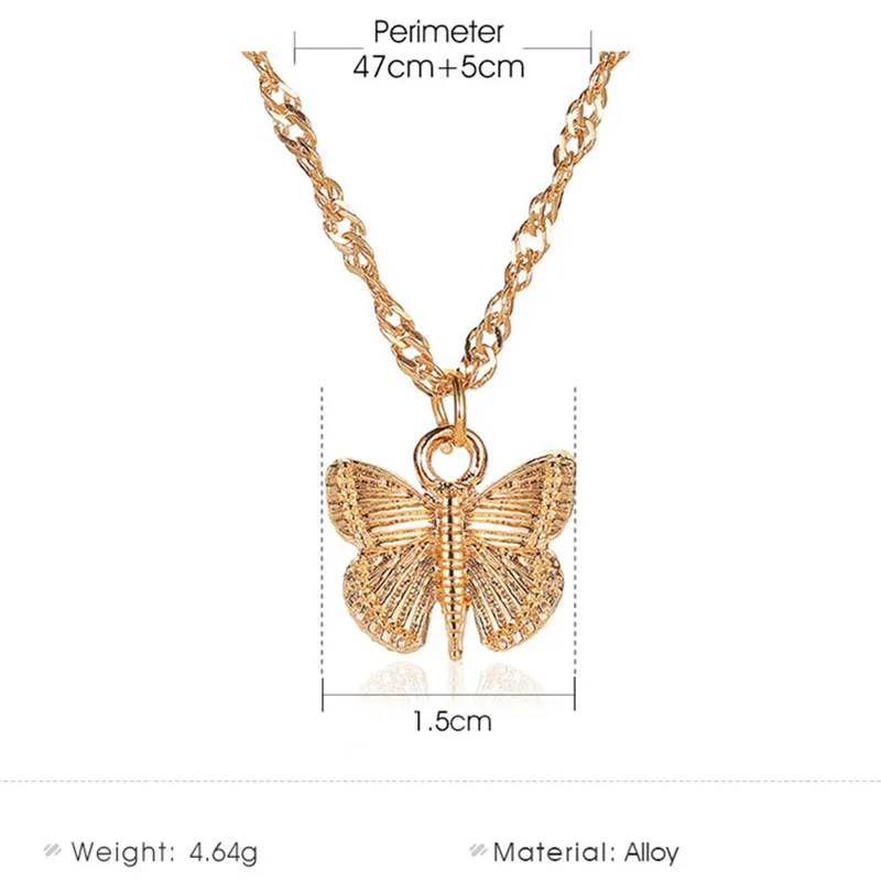 Ожерелье Find Me с подвеской бабочкой женское простое ожерелье до ключиц из сплава