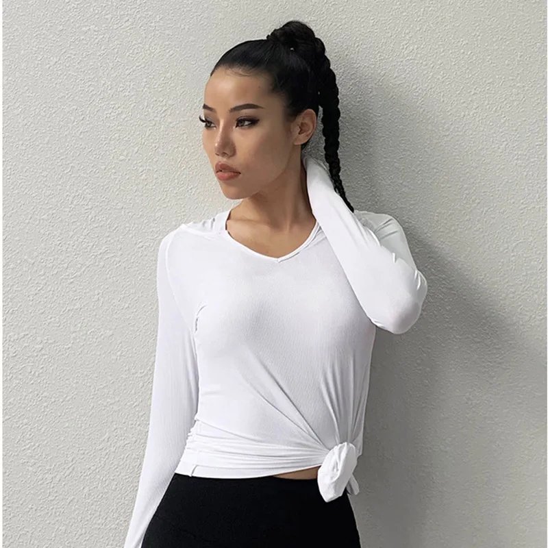 SALSPOR Gym Women Yoga Shirt Long Sleeve Hooded Sport T Shirt Absorb Sweat Quick Dry Workout Tops Fitness Running Sportswear