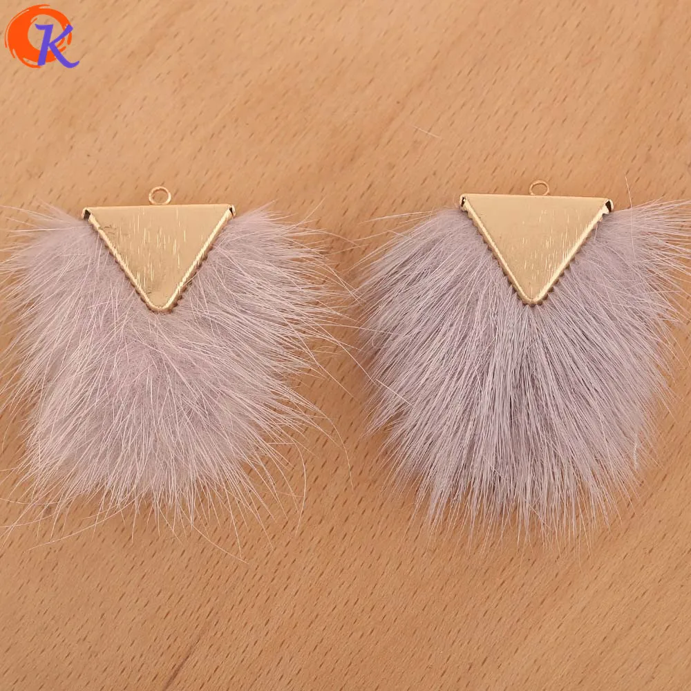 Light Purple Сердечный дизайн 10 шт 35*45 мм Аксессуары для ювелирных изделий/DIY кулон/изготовление сережек/ручной работы/пушистый эффект/амулеты/серьги фурнитура - Цвет: Light Purple