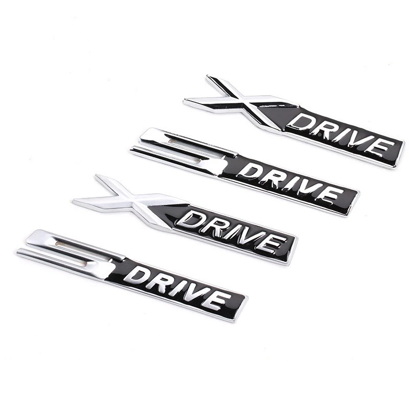 Car styling 2pcs Chrome alloy xDrive sDrive Emblem 3D Car Badge fit for X1 X3 X5 X6 E70 E71 E90 E53 stickers