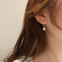 korean version of the chain flower 925 silver earrings early spring flash diamond earrings small earrings earrings delicate