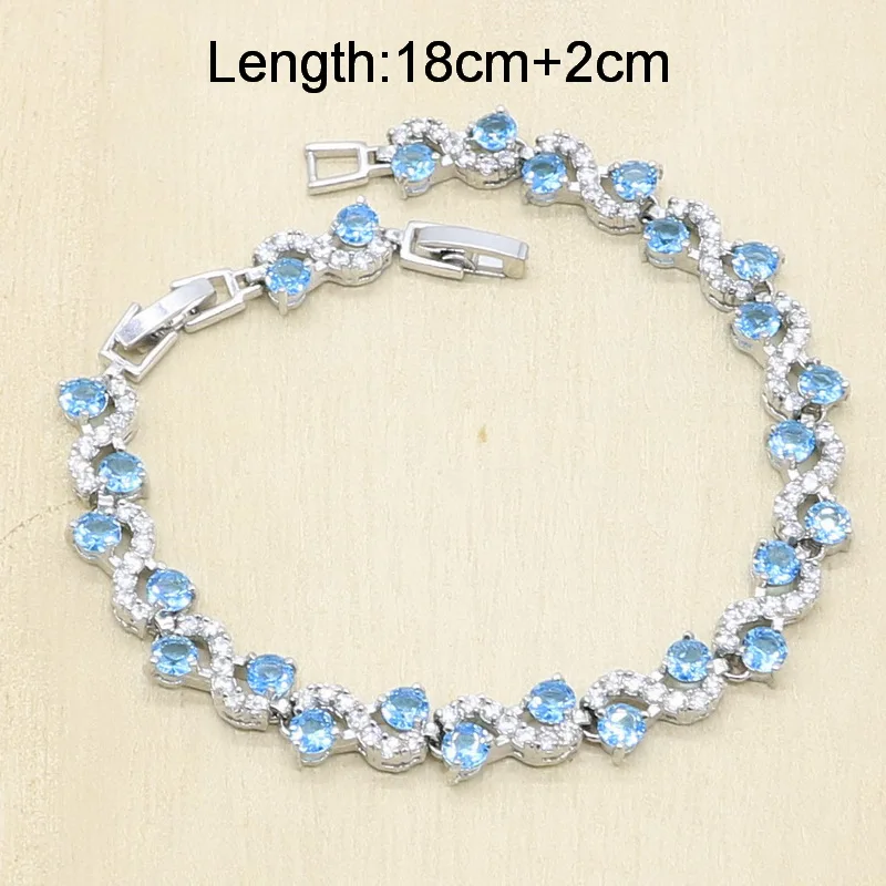 Синий опал серебряный цвет набор украшений для женщин светильник синий