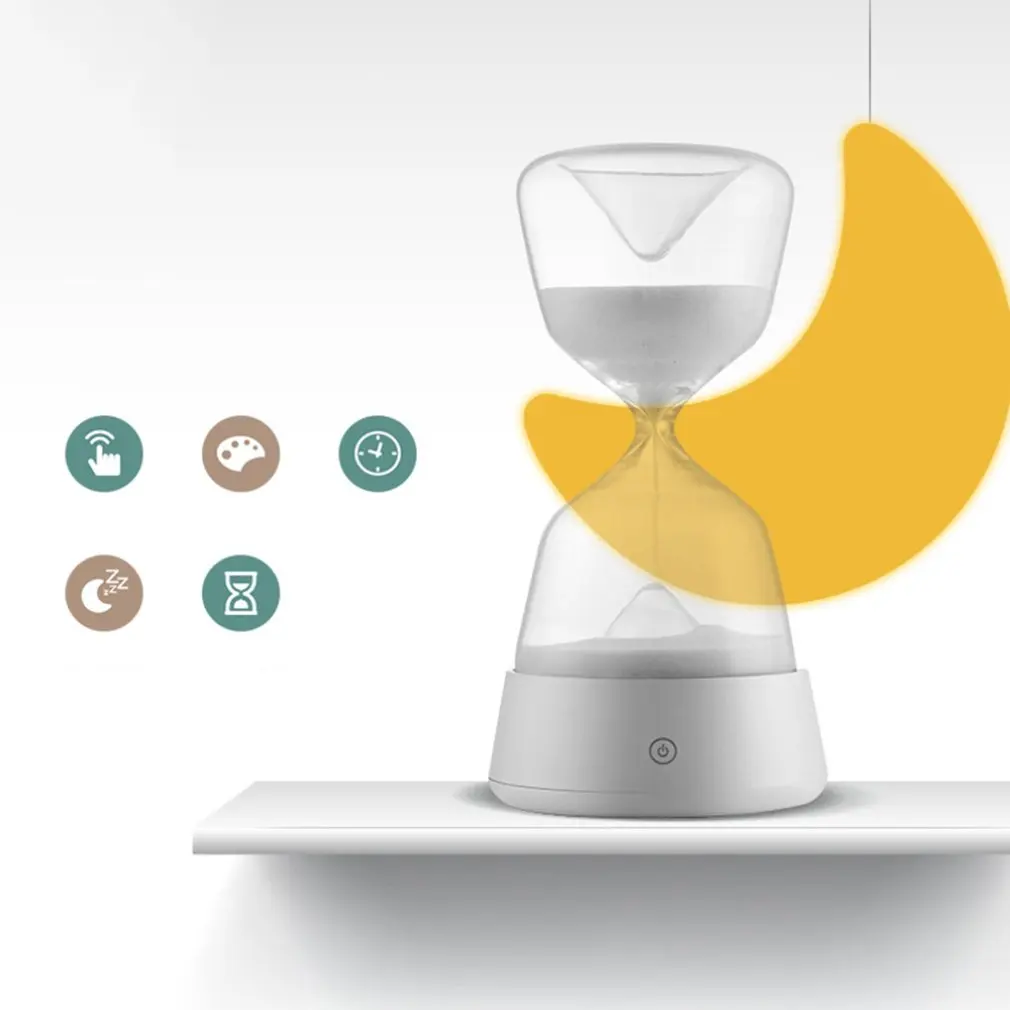 СВЕТОДИОДНЫЙ цветной Ночной светильник с песочными часами декоративный для дома