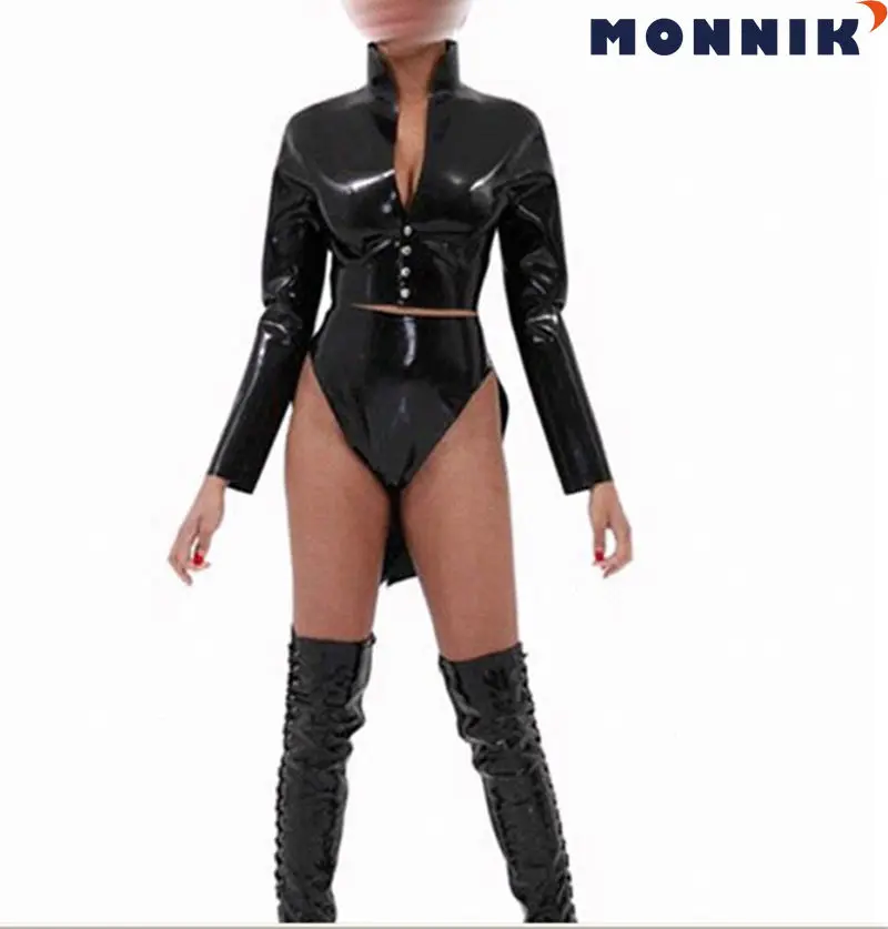 

Черное латексное платье MONNIK latexBlack, резиновое вечернее платье для танцев на шесте, женская одежда