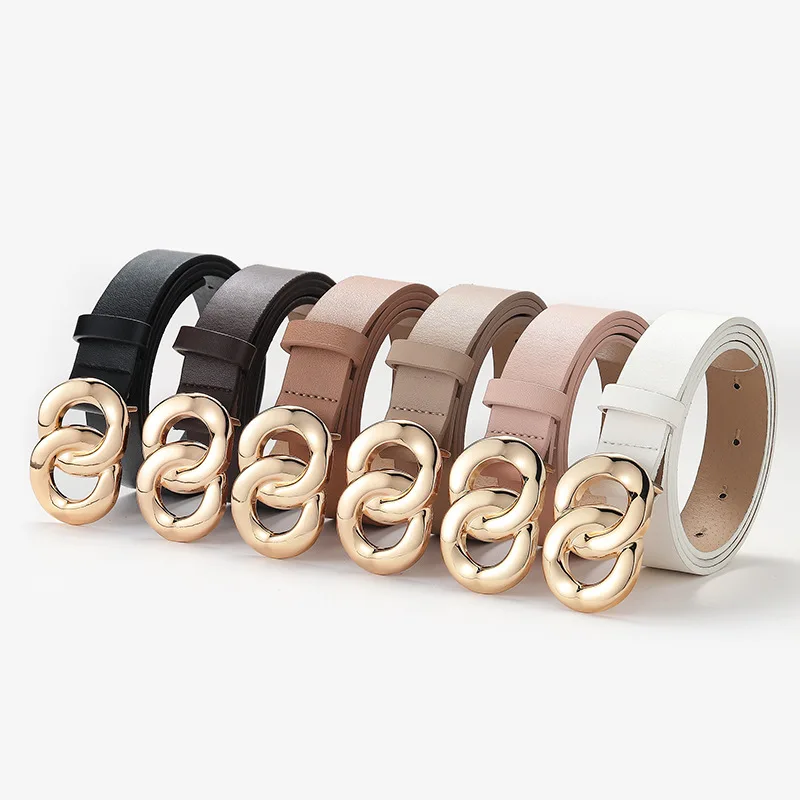 

Luxury Brand Designer Belt Golden Chain Buckle Women's Belt Decorative Jeans Dress Belts Luxury Strap White Belt