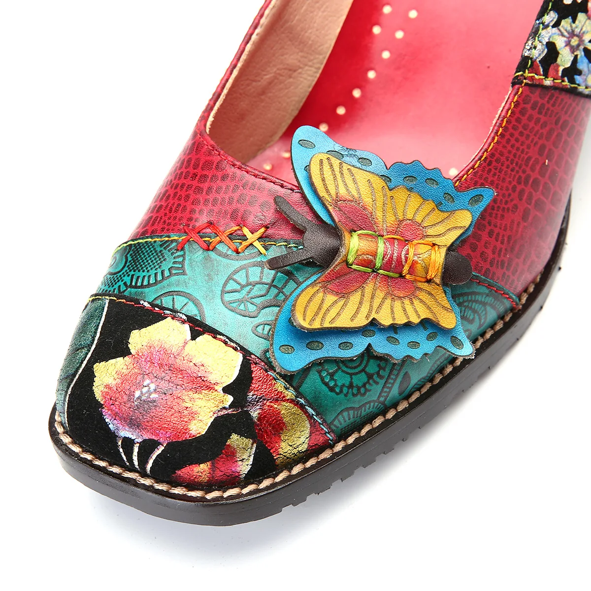 Роскошная Брендовая женская обувь Модная из натуральной кожи с принтом бабочки