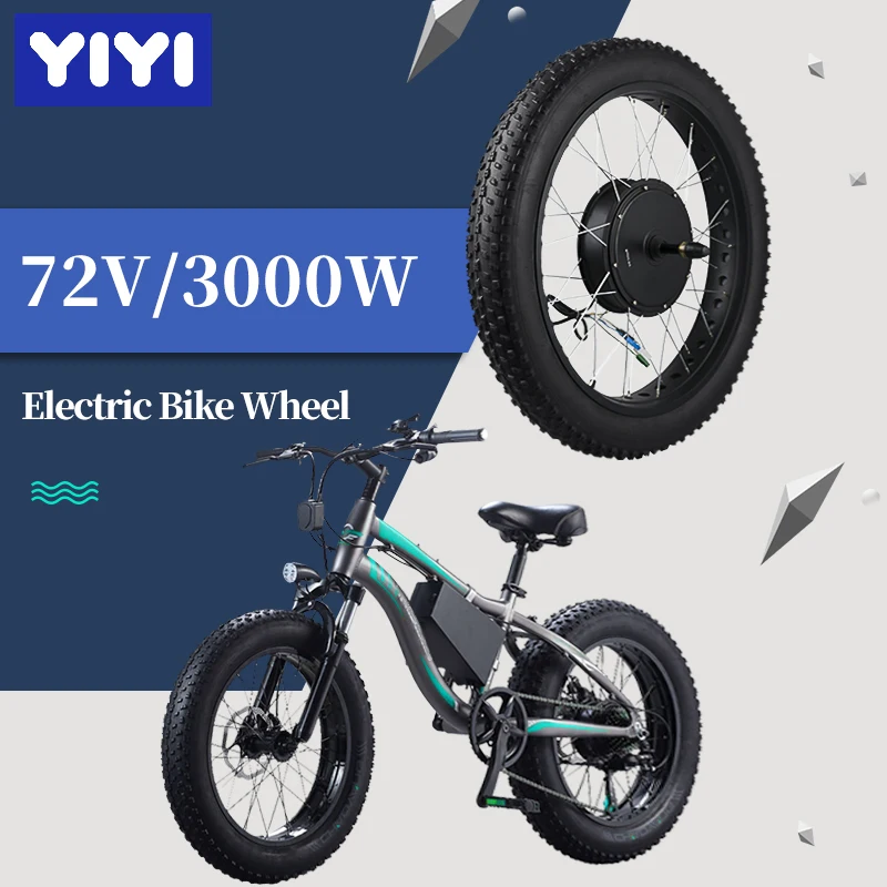 Verkauf Elektrische Bike Kit Hinten Rad Fett Bike 3000W Elektrische Motor 72V Hub Motor Bike Ebike Conversion Kit 20 26 Zoll MTB Motor 63-70 Km/h