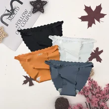 2-4 Pieces Women's Panties Briefs Sexy Lingerie  Ice Silk  Antibacterial Seamless Mid-Waist Underwear Quick-Dry Cotton Crotch (4)