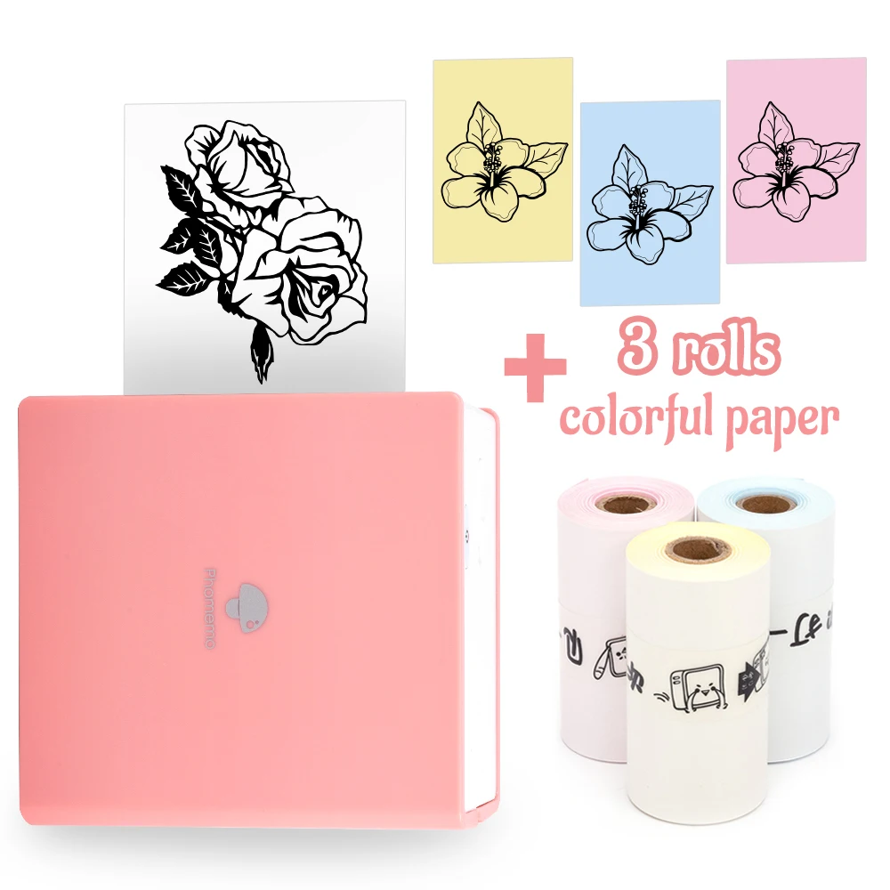 Портативный мини-термопринтер Phomemo карманный Термопринтер для фотобумаги 53 мм