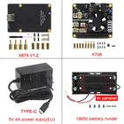 Raspberry Pi 4B X873 V1.2 NVMe M.2 SSD Shield + X708 V1.2 UPS  плата управления питанием + источник питания Type-C (5 В 4A)kit