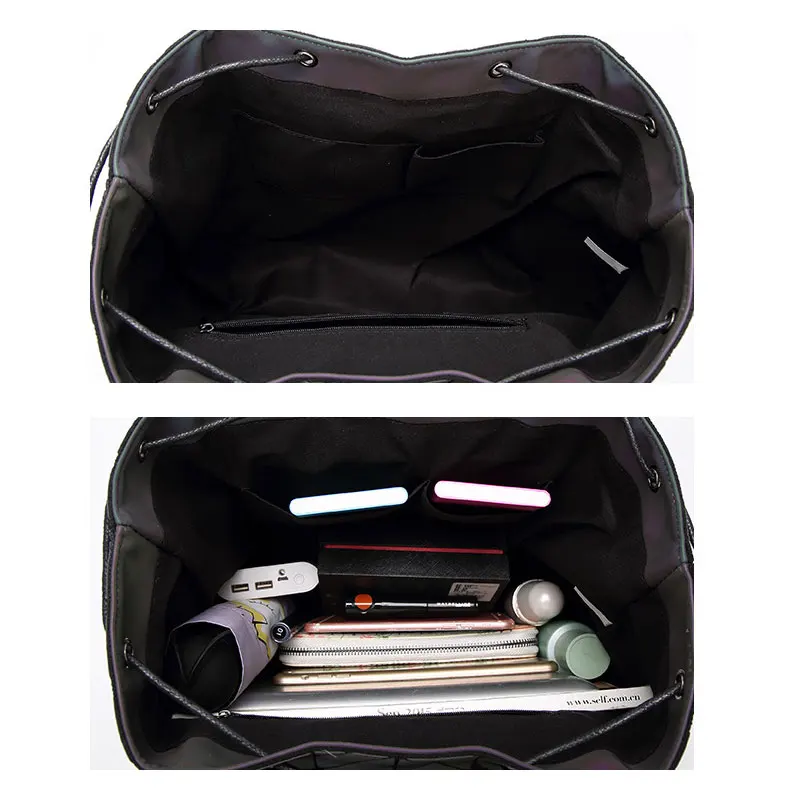 Светящийся рюкзак в клетку с бриллиантами дорожная модная женская сумка