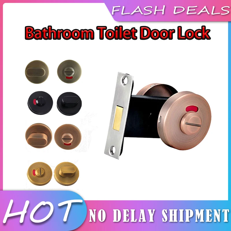round bathroom indicator thumb turn stainless steel deadbolt lock bolt toilet wc latch vacant engaged door lock set free global shipping