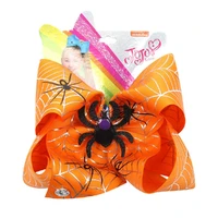 2020 Halloween Hair Accessories For Girls Pumpkin Printed Ribbon Hairbows Baby Girl Hairclips Lovely Hair Clips Barrettes