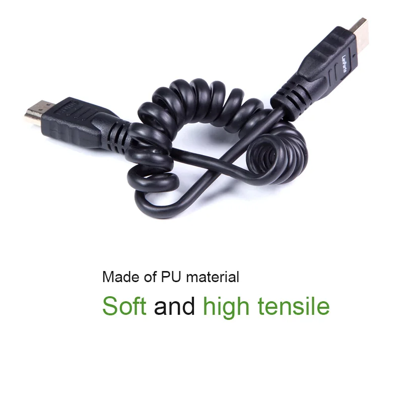 Lanparte высокоскоростной полный HDMI 2,0 спиральный кабель для 4K 60P 8 бит для BMPCC 6K 4K для Panasonic S1 камера аксессуары для Atomos