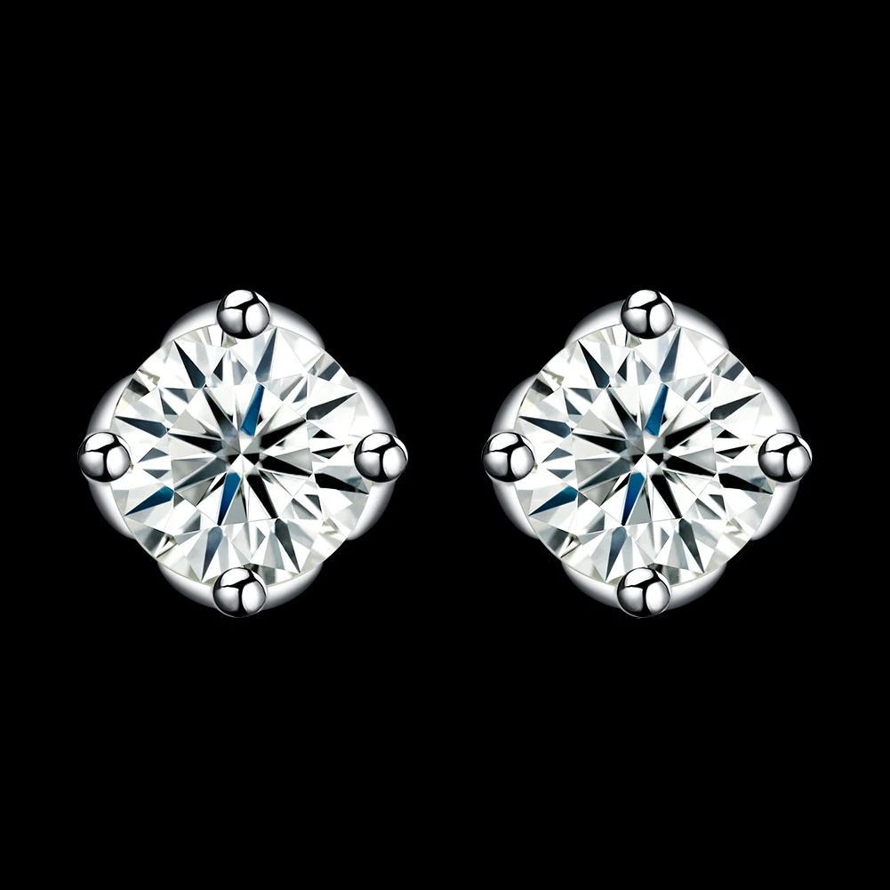 

ZEMIOR S925 Sterling Silver Earrings For Women Flower Shape 5A Cubic Zirconia CZ Stud Earring Shining Clearly Fine Jewelry