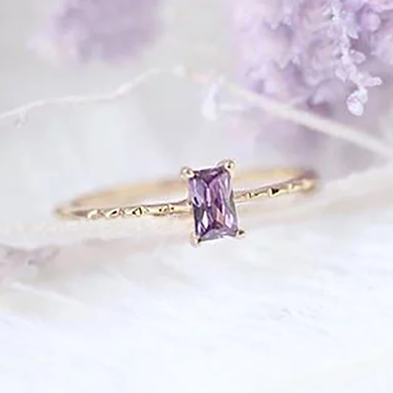Женское креативное кольцо с фиолетовым кристаллом светильник в Корейском стиле
