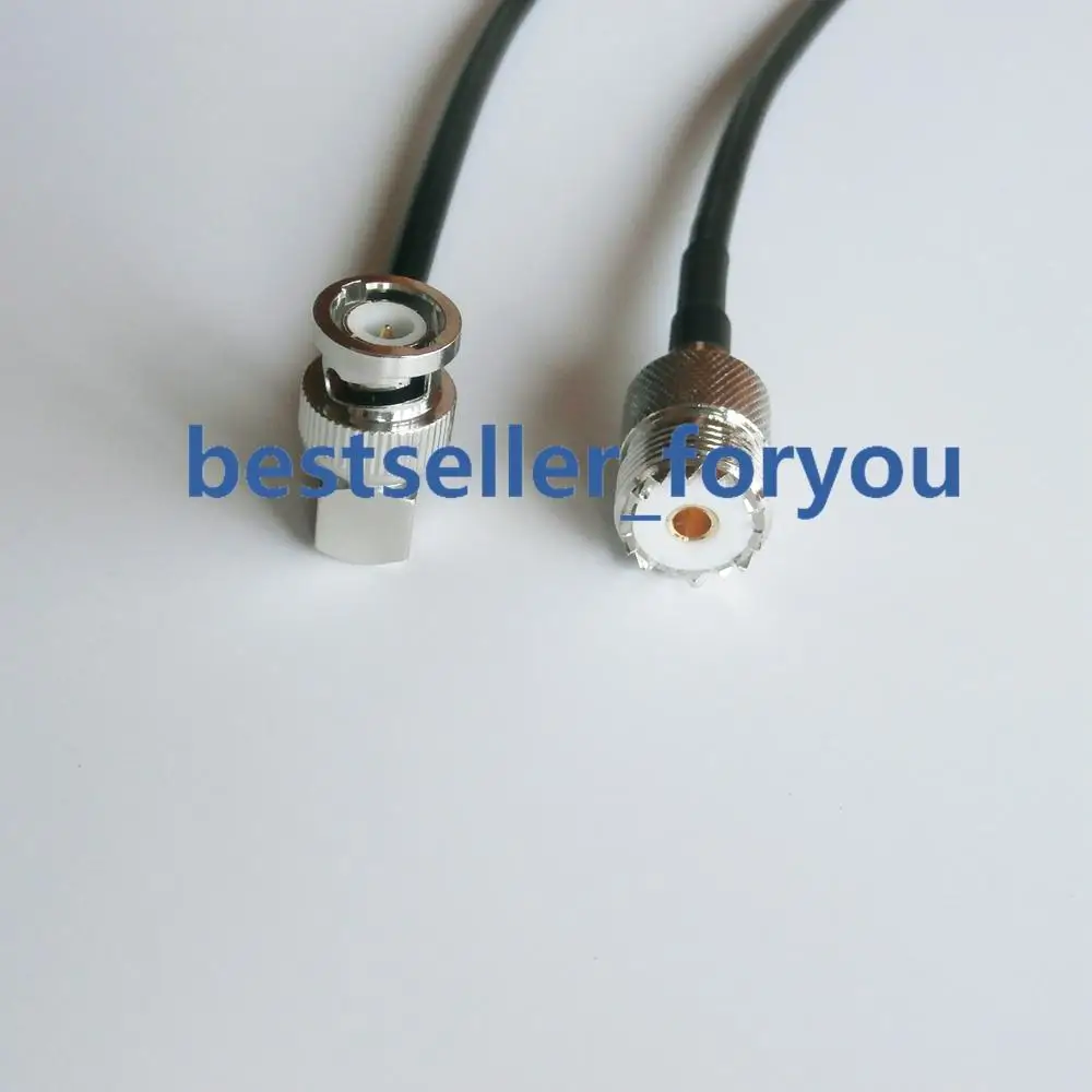 

UHF Female SO239 To BNC Male Plug Right Angle Jumper Pigtail Coax RG58 Cable 20inch