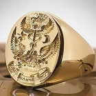Новая мода печать логотипа золото Цвет справедливости Орел кольцо для мужчин Коктейльные Вечерние аксессуары для пальцев ко Дню Святого Валентина бойфренд подарки