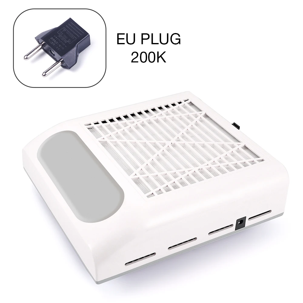 White EU Plug 80 Вт мощный сборщик пыли для ногтей, вентилятор для маникюра, салонный всасывающий пылесборник, пылесос, вентилятор - Цвет: White EU Plug